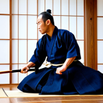 An adult Kendo practitioner, fully clothed in a clean, traditional *kendogi* and *hakama* with complete *bogu* (armor), demonstrating a precise Kendo striking form (*men*), exhibiting perfect balance and natural body proportions. The scene is set on a polished wooden dojo floor bathed in soft, even natural light, conveying discipline and grace. The subject maintains a natural pose and full commitment in their movement. safe for work, appropriate content, fully clothed, professional dress, professional, modest clothing, perfect anatomy, correct proportions, well-formed hands, proper finger count, high quality studio photography.