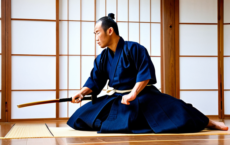 An adult Kendo practitioner, fully clothed in a clean, traditional *kendogi* and *hakama* with complete *bogu* (armor), demonstrating a precise Kendo striking form (*men*), exhibiting perfect balance and natural body proportions. The scene is set on a polished wooden dojo floor bathed in soft, even natural light, conveying discipline and grace. The subject maintains a natural pose and full commitment in their movement. safe for work, appropriate content, fully clothed, professional dress, professional, modest clothing, perfect anatomy, correct proportions, well-formed hands, proper finger count, high quality studio photography.