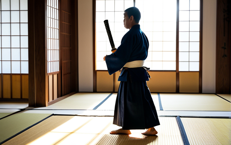 검도와 자기계발 - Focused Concentration**

"A young professional, fully clothed in modest, comfortable office attire, ...
