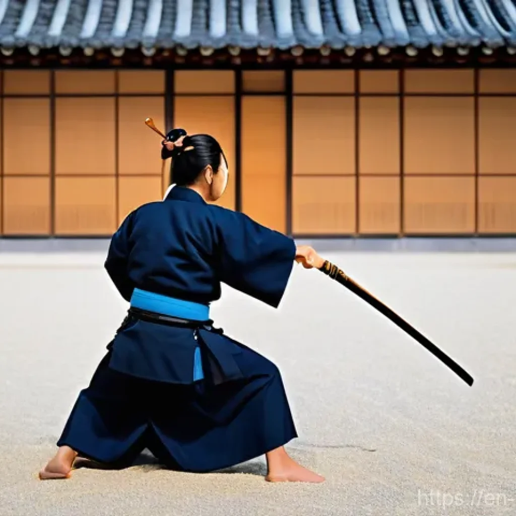 검도 고급 발놀림 연습 - The user wants three detailed image prompts in English, based on the provided Kendo text. I need to ...