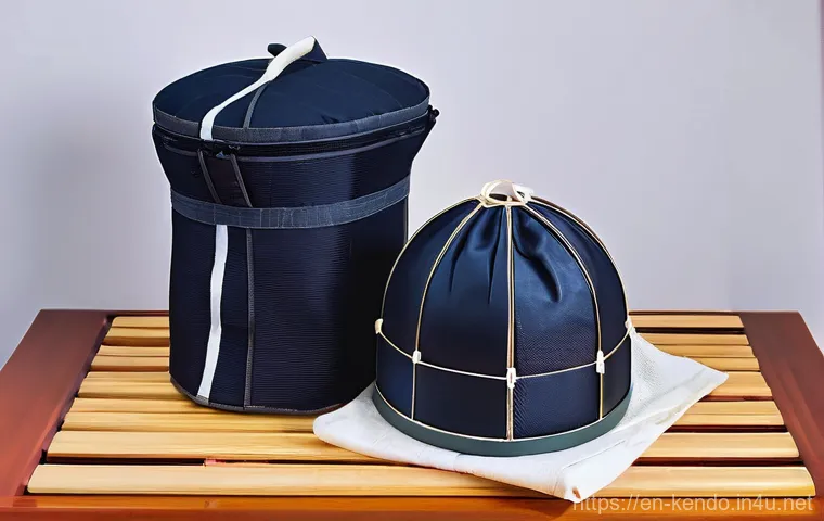 검도 호구 관리법 - **Prompt:** "A close-up shot focusing on the hands of a Kendo practitioner, wearing a short-sleeved ...