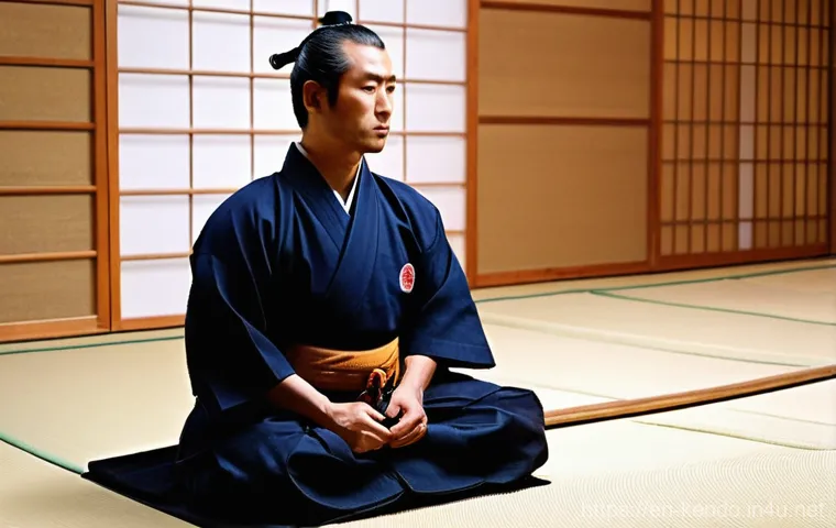 검도와 체중 조절 - **Image Prompt 1: Dynamic Kendo Warrior in Action**
A dynamic, full-body shot of a Kendo practit... 검도와 체중 조절 - **Image Prompt 1: Dynamic Kendo Warrior in Action**
A dynamic, full-body shot of a Kendo practit...