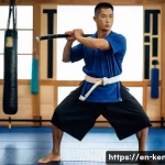 검도 체력 훈련 프로그램 - **Explosive Kendo Strength Training:**
A determined male Kendo practitioner, in his late 20s, wi...