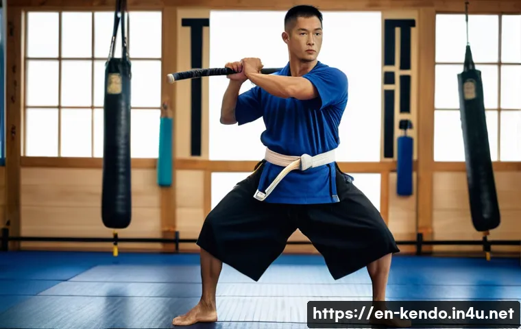 검도 체력 훈련 프로그램 - **Explosive Kendo Strength Training:**
A determined male Kendo practitioner, in his late 20s, wi...